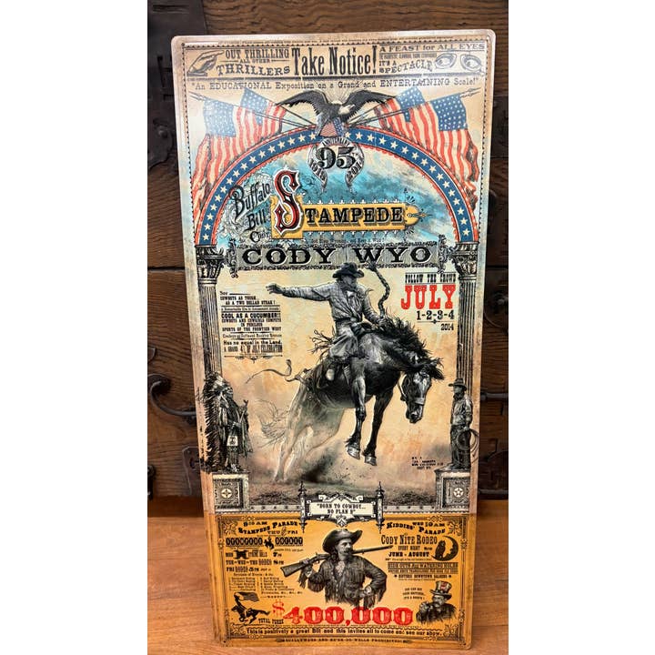 Bob Coronato: Rodeo Posters - Original Art - Home Décor - Wholesale Poster - Cody, Wyoming: Bob Coronato (Metal Sign) rodeo poster