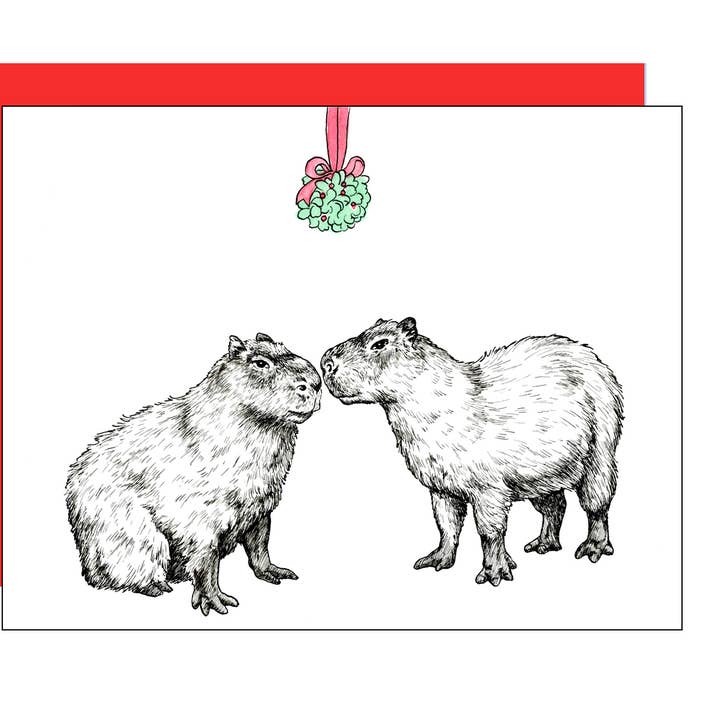 Capybara Card for wholesale by Erin A. Ellis