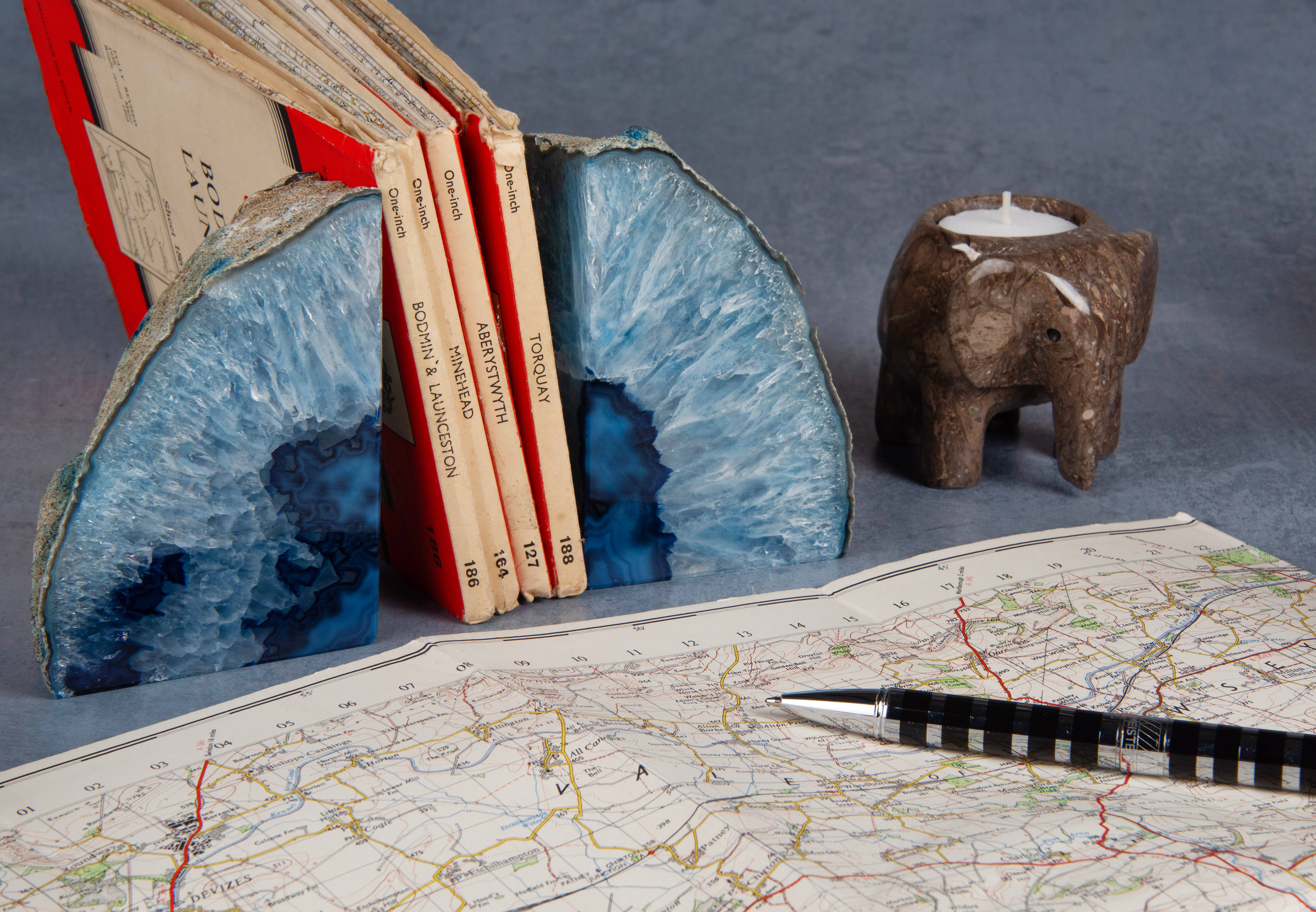 British Fossils - Wholesale Bookend - 4-5" Agate Bookends5