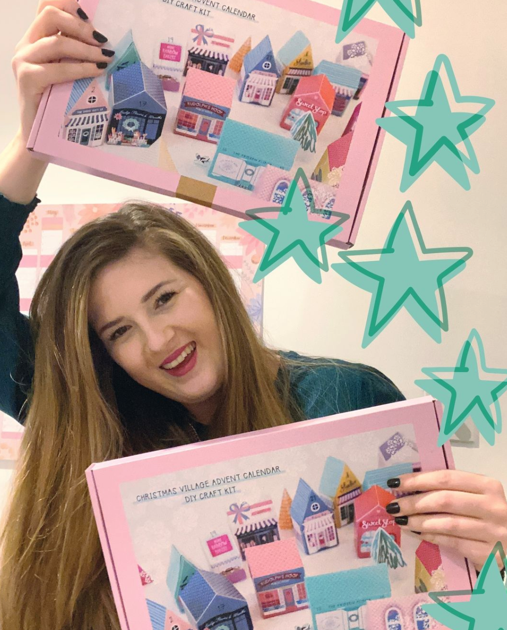 Two For Joy Illustration - Wholesale DIY Craft Kit - Merry and Bright Village Advent Calender DIY Crafty Project4