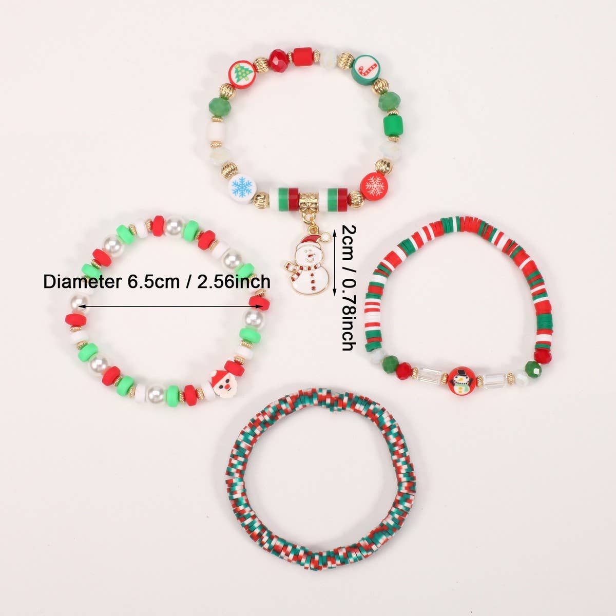 NINEXIS - Wholesale Beaded Bracelet - CWMM10448_CHRISTMAS CHARM BEADED BRACELET SNOWMAN TREE GIFT3