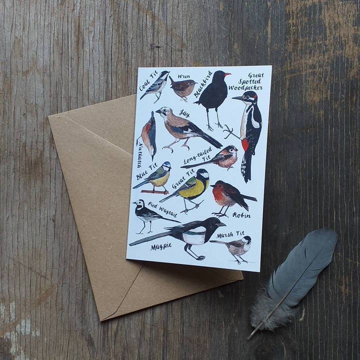 Alice Draws The Line – wholesale Everyday greeting card – Garden Bird Greeting Card