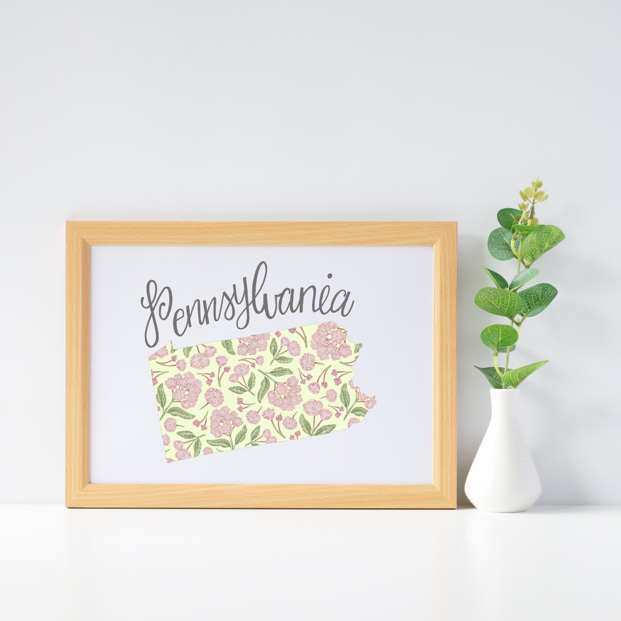 Erica Catherine Illustration – wholesale Art print – Pennsylvania State Map Art Print0