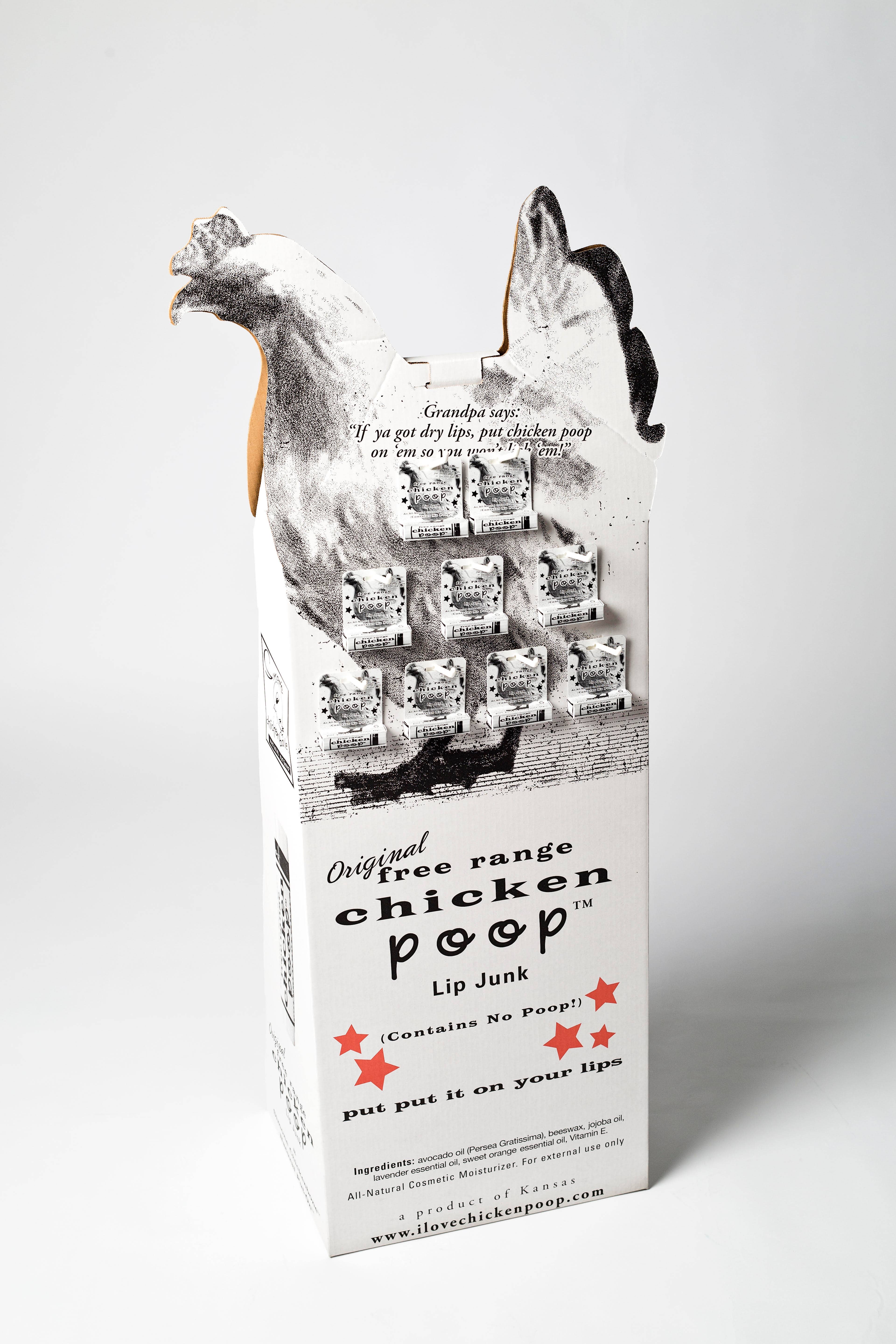 Chicken Poop - Wholesale Lip Balm - Chicken Poop® ORIGINAL Lip Balm, All Natural 16 ct. HANG TAB7