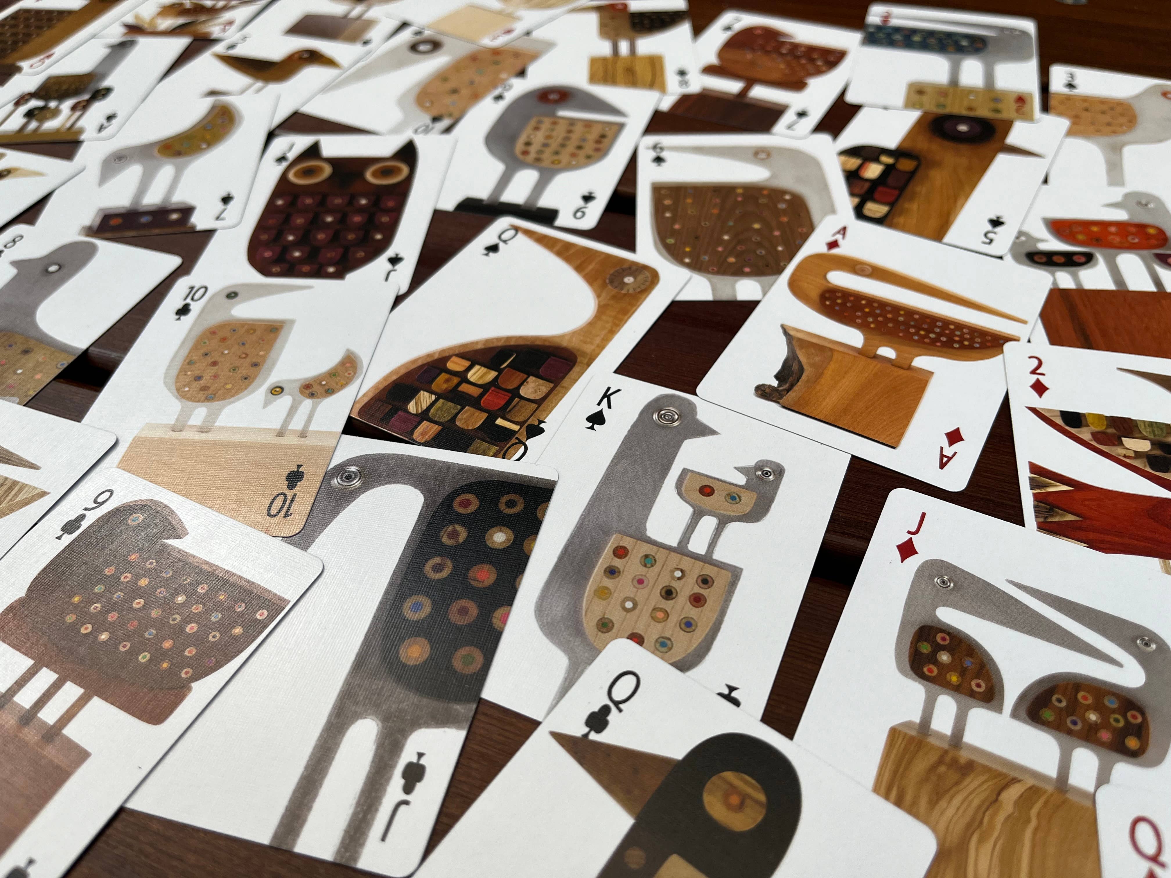 Bunny with a Toolbelt - Wholesale Playing Cards - Playing Card Deck with 54 reclaimed wood bird sculptures7