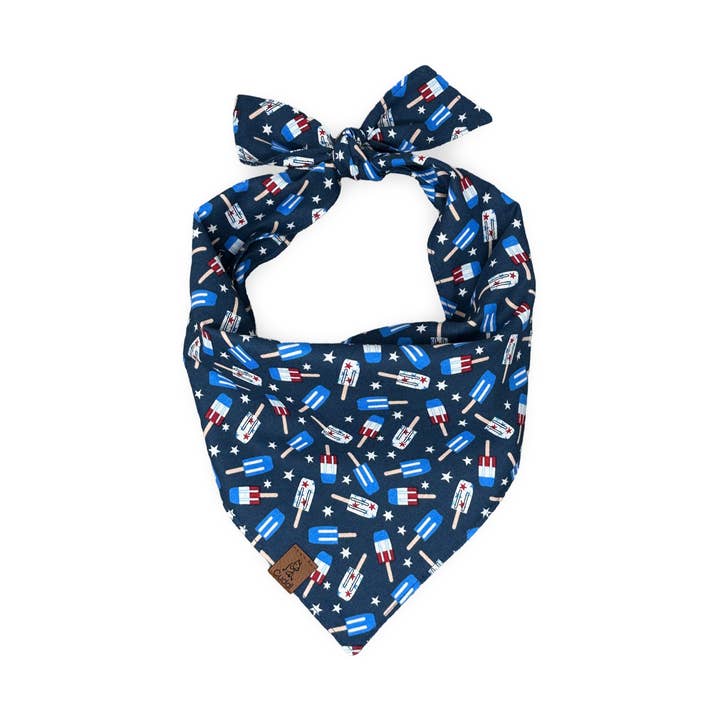Red White & Cool Dog Bandana for wholesale by Cuddl