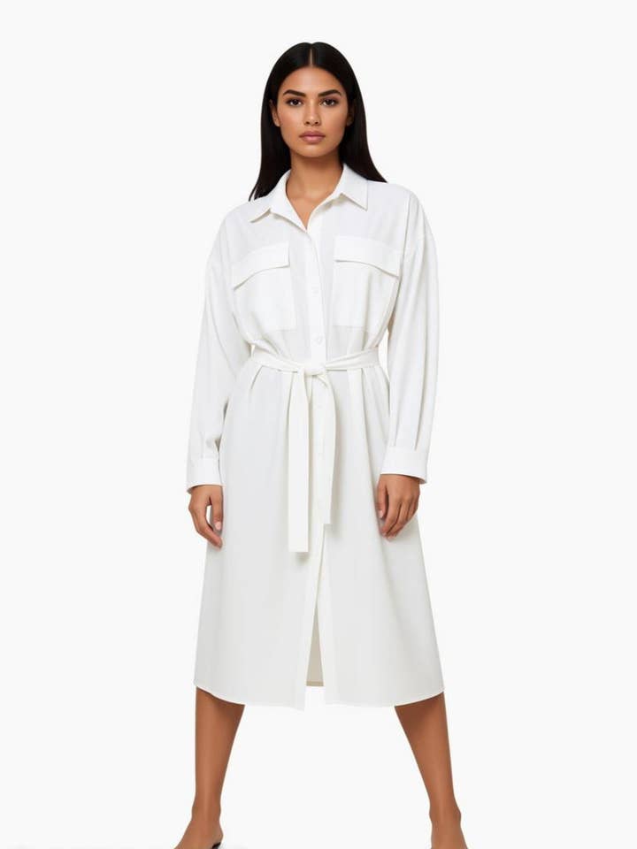 Casual trenchcoat til kvinder med knapper og bælte i taljen for engroshandel hos Kis 2