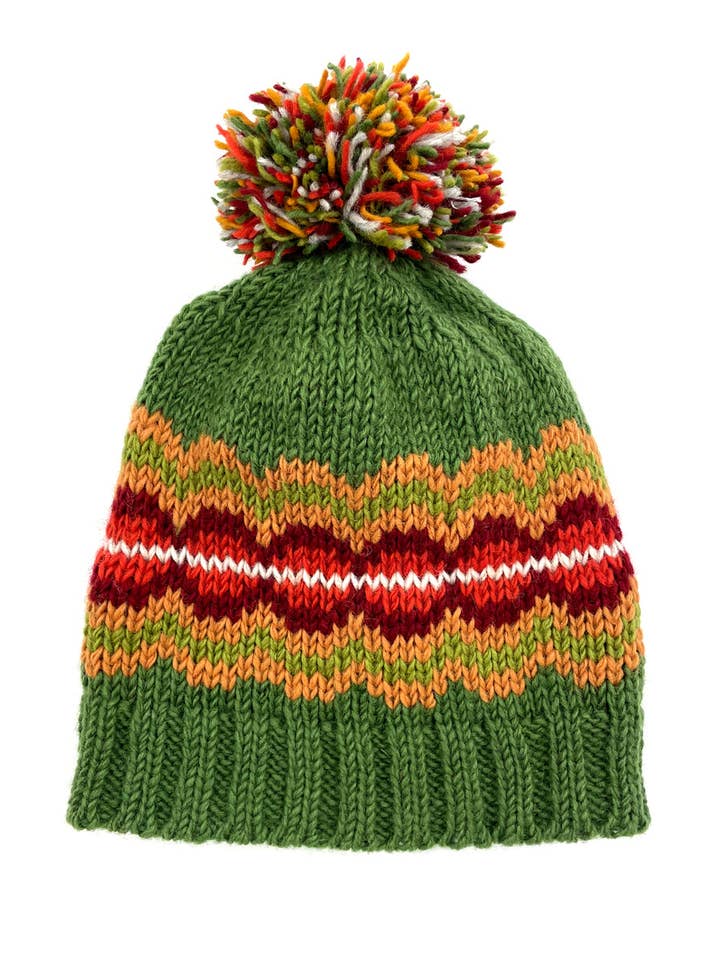 Circle Beanie with Pom Pom for wholesale by Zig Zag Asian Collection