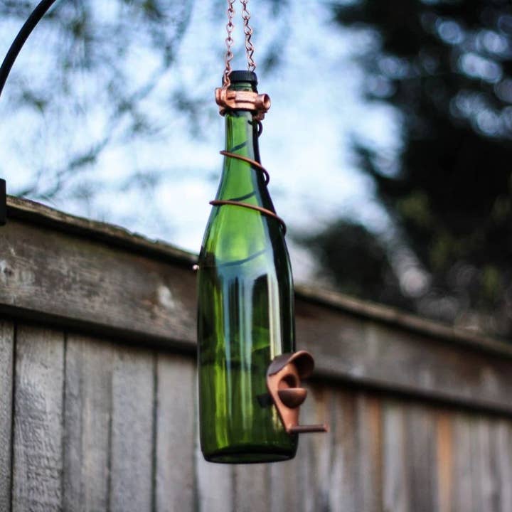 Blue Ridge Mountain Gifts - Wholesale Bird Feeder - Glass Wine Bottle Bird Feeder