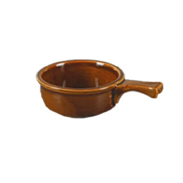 EcoQuality - Wholesale Serve Bowl - 5 1/4" X 2 1/4" Onion Soup Crock with Handle Brown  15 Oz0