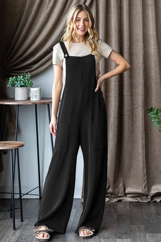 HEIMISH - Wholesale Jumpsuit - Women's - EP6810-10 SLEEVELESS SOLID URBAN RIBBED JUMPSUITS0