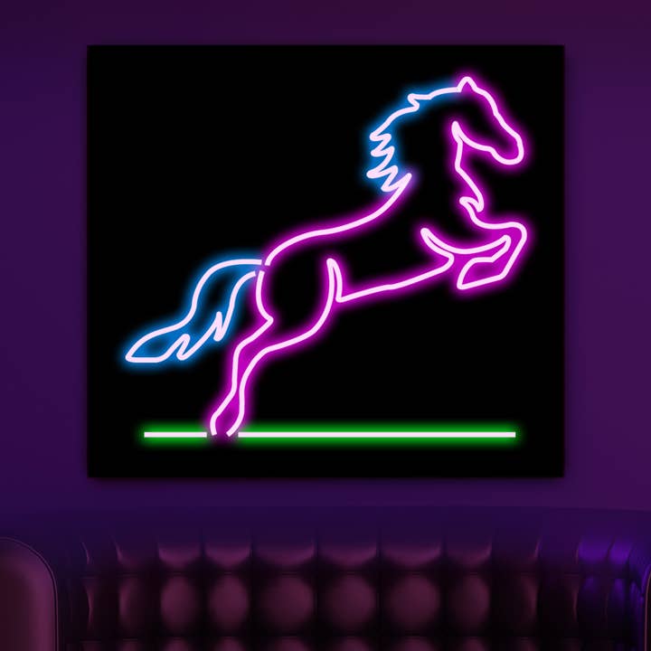 LED Neon Sign STALLION with remote control for wholesale by Mad About Neon