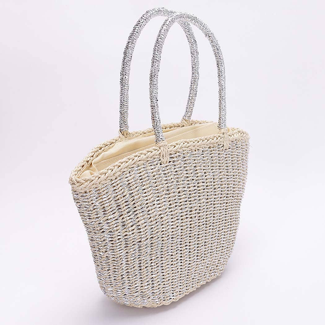 3AM BY H&D ACCESSORIES - Wholesale Beach Bag - Faux Straw Sunshine Tote5