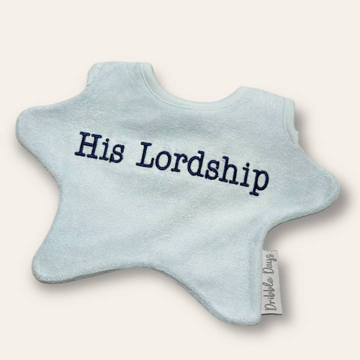 Dribble Days - Wholesale Bib - Baby - Blue 'His Lordship' Baby Bib
