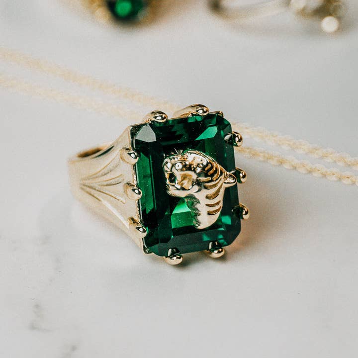 Bengal Tiger Emerald Ring for wholesale by Spitfire Girl