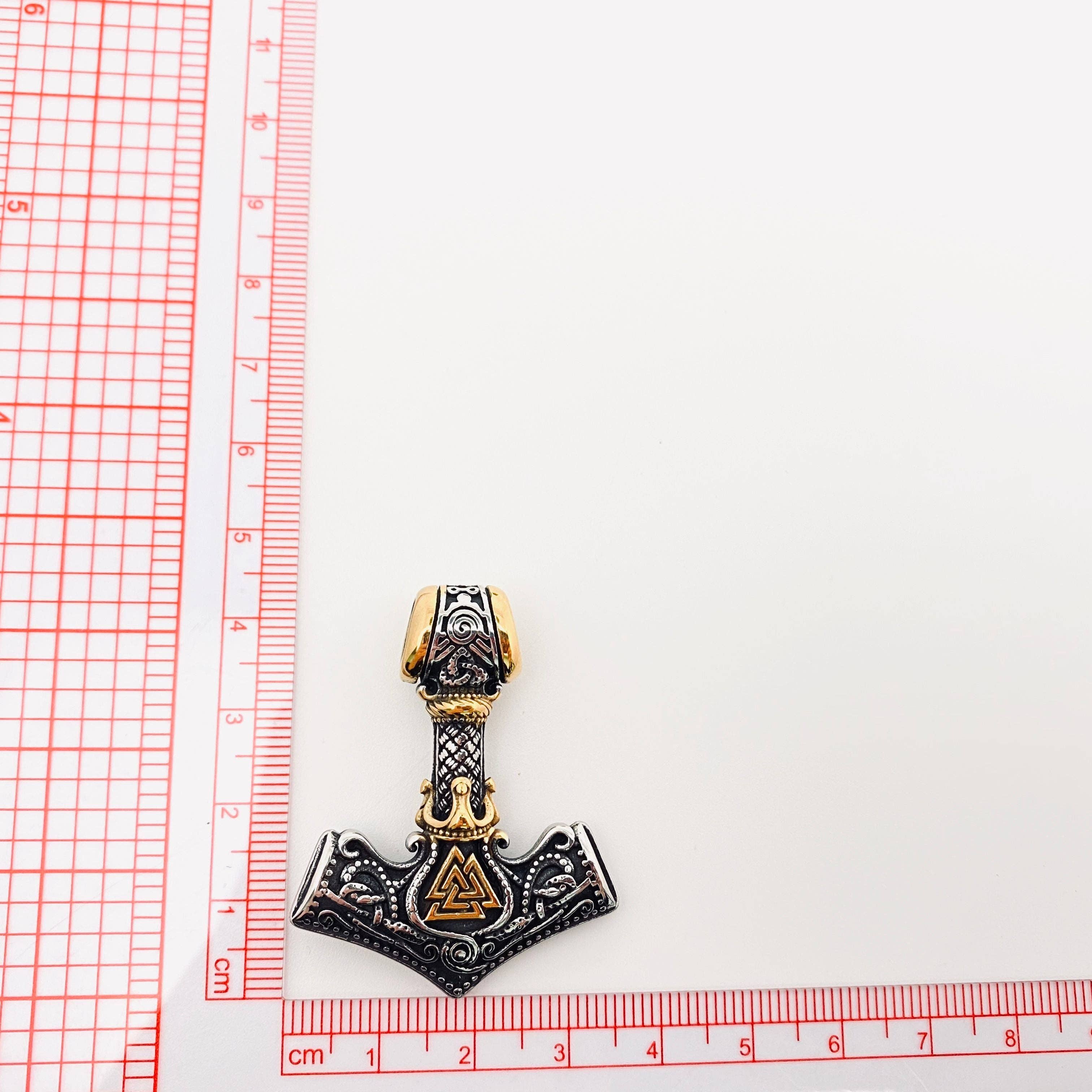 Mio Queena - Wholesale Craft Supplies - Viking Quake Odin Triangle Rune Stainless Steel Charm-MJ/MNP2