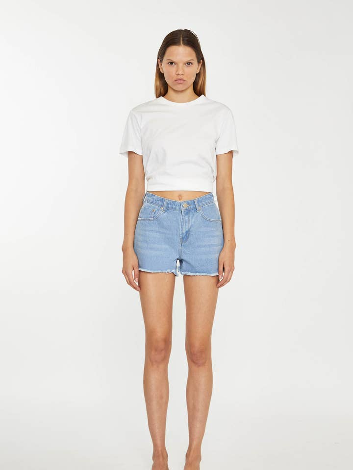 Skräckt fåll uppbäddade jeansshorts för wholesale av Glamorous (EU)
