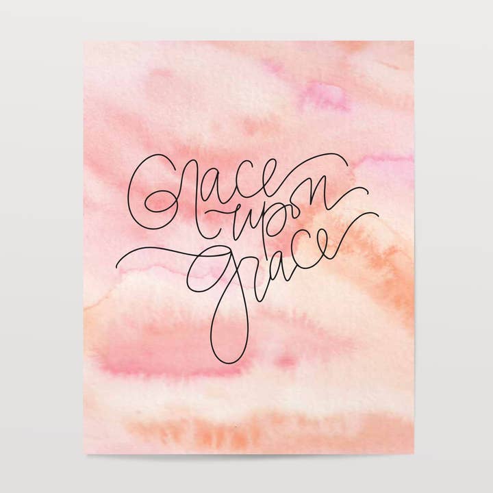Grace Upon Grace - Watercolor Art Print for wholesale by The Woven Pen
