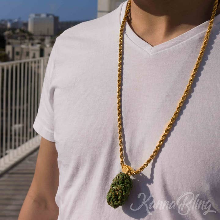 Kannabling - Wholesale Pendant/Charm Necklace - KannaBling - Crown Bail Gold Rope Chain 30"5