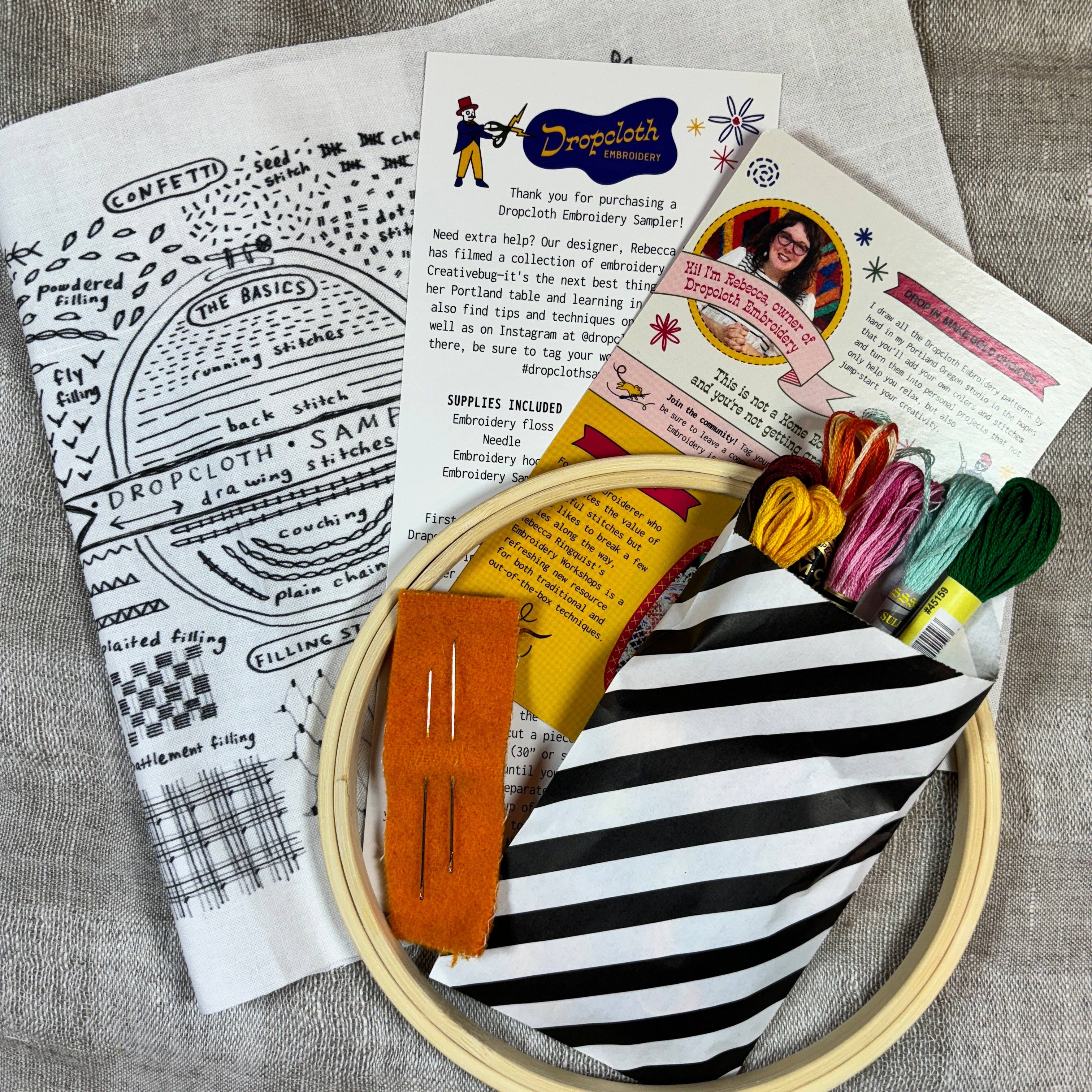 Dropcloth Samplers - Wholesale Embroidery/Cross Stitch Supplies - Drawing Stitches Embroidery Kit4