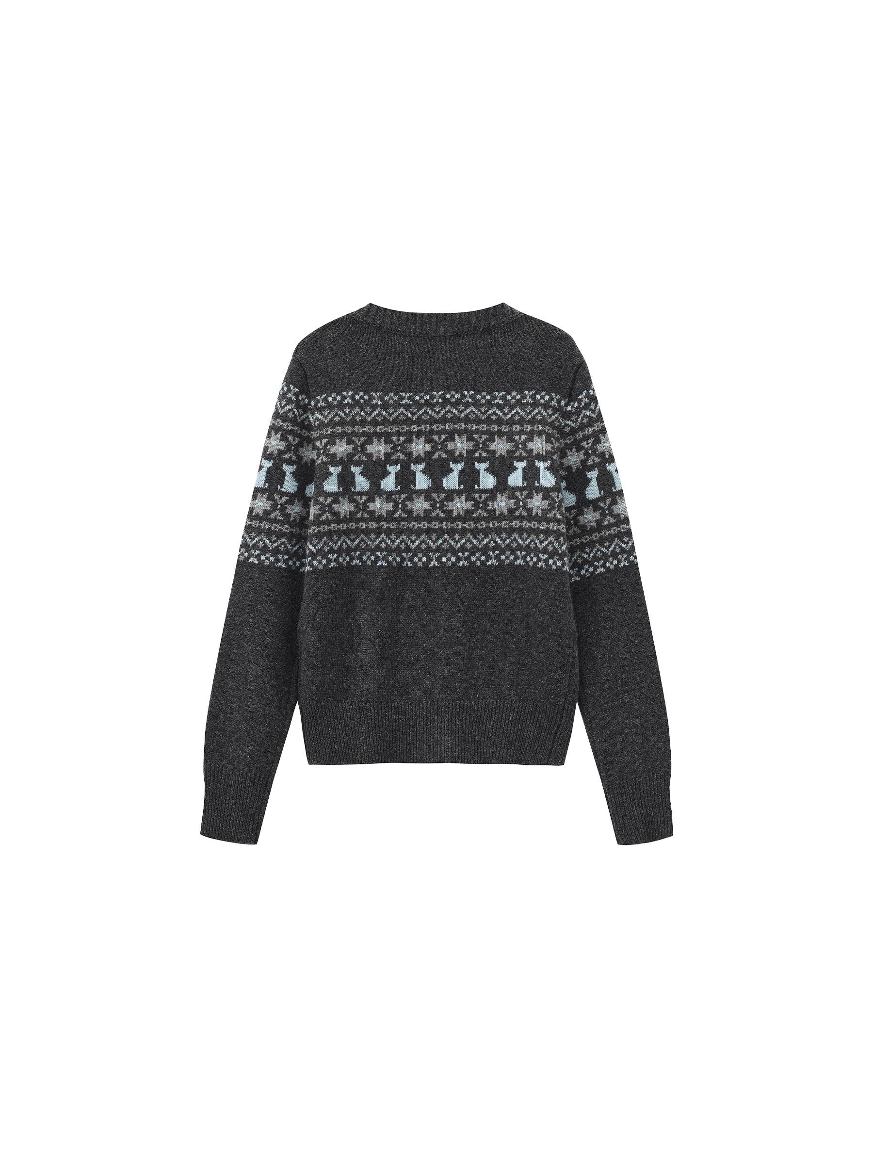 CUBIC - Wholesale Cardigan - Women's - CUBIC Cat Print Fair Isle Wool-Blend Cardigan1