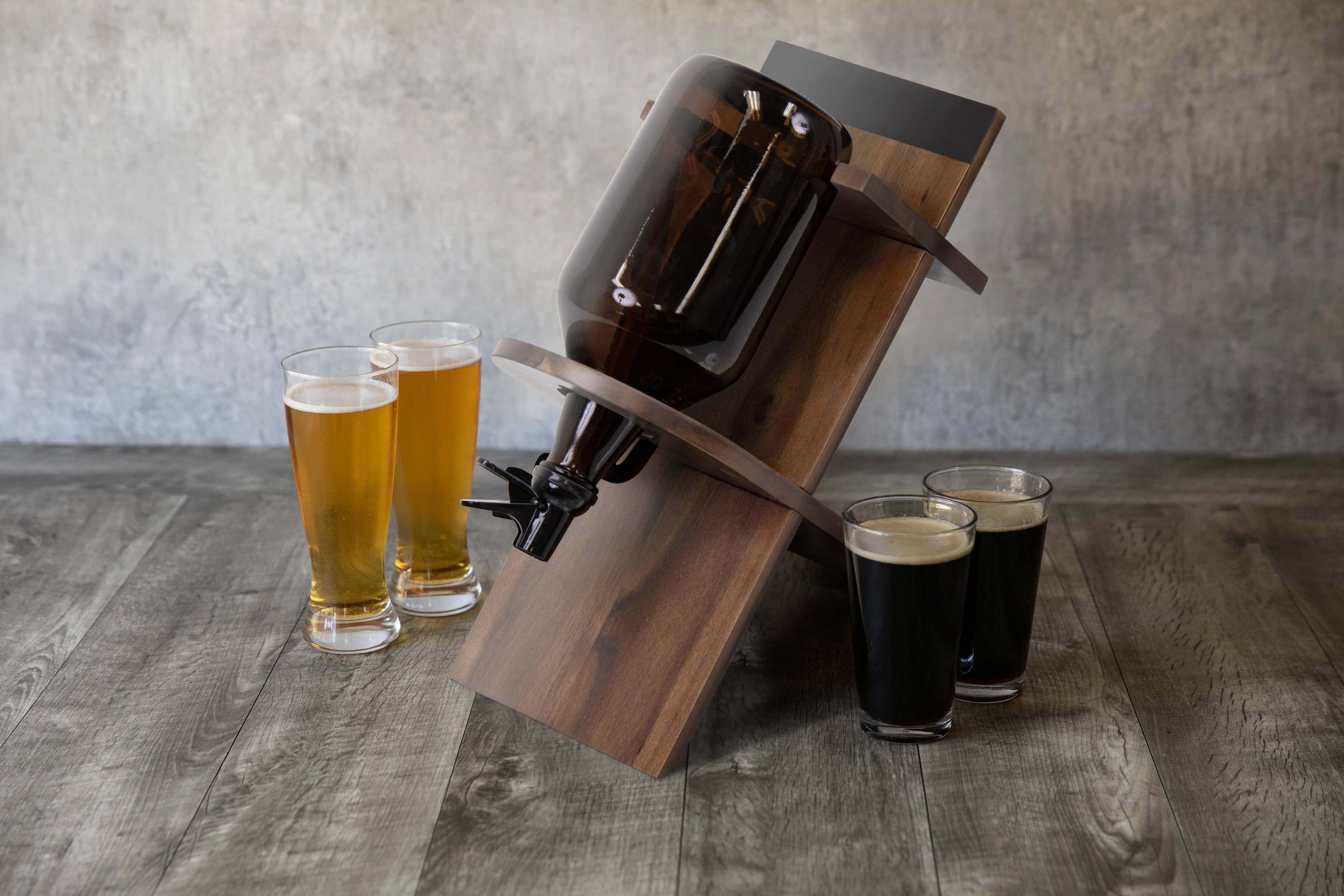 Picnic Time Family of Brands - Wholesale Beer/Wine Caddy - Growler Stand with 64oz Glass Growler6
