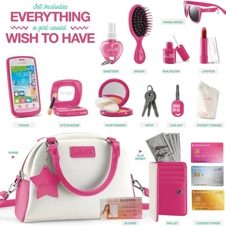 Stargo Brands Llc - Vendita all'ingrosso Set di giocattoli - Bambini - Set deluxe di borsa da gioco con accessori - Edizione rosa7