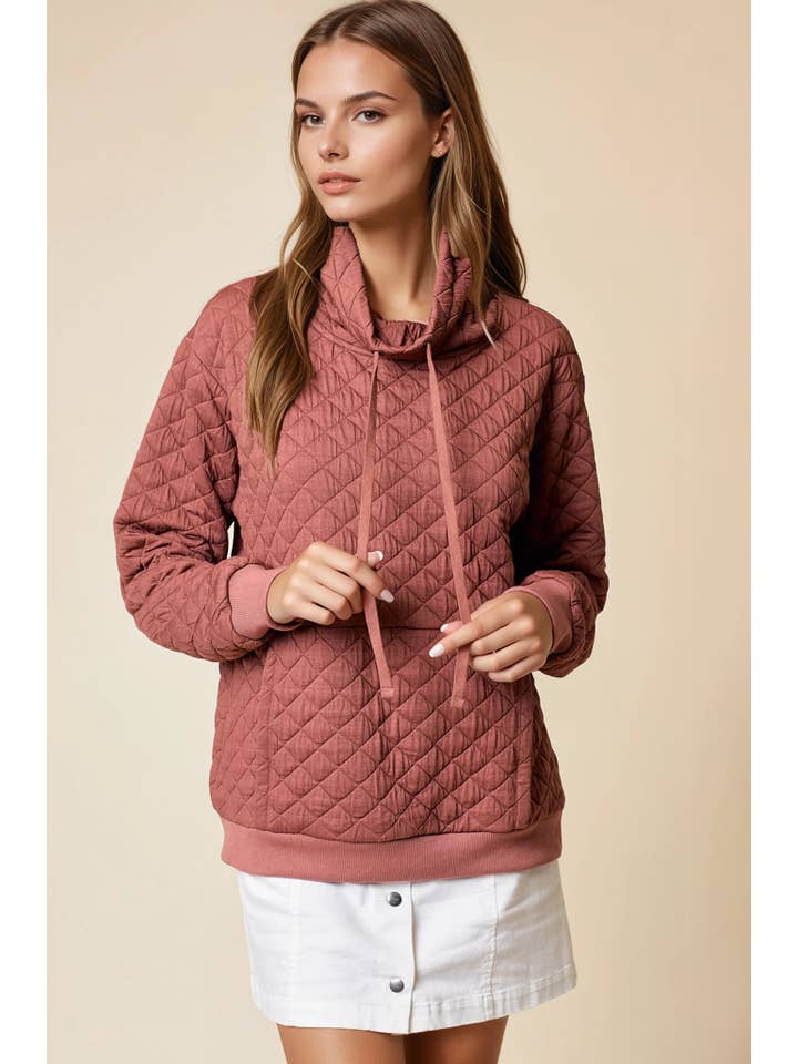 Doe and Rae - Vente Sweat-shirt – femme - PULL MATELASSÉ À COL EN ENTONNOIR - 43696T6