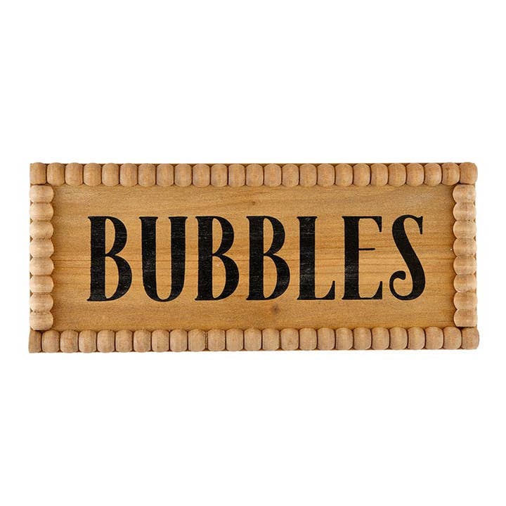 Bubbles Beaded Wood Sign for wholesale by 47th & Main (Creative Brands)