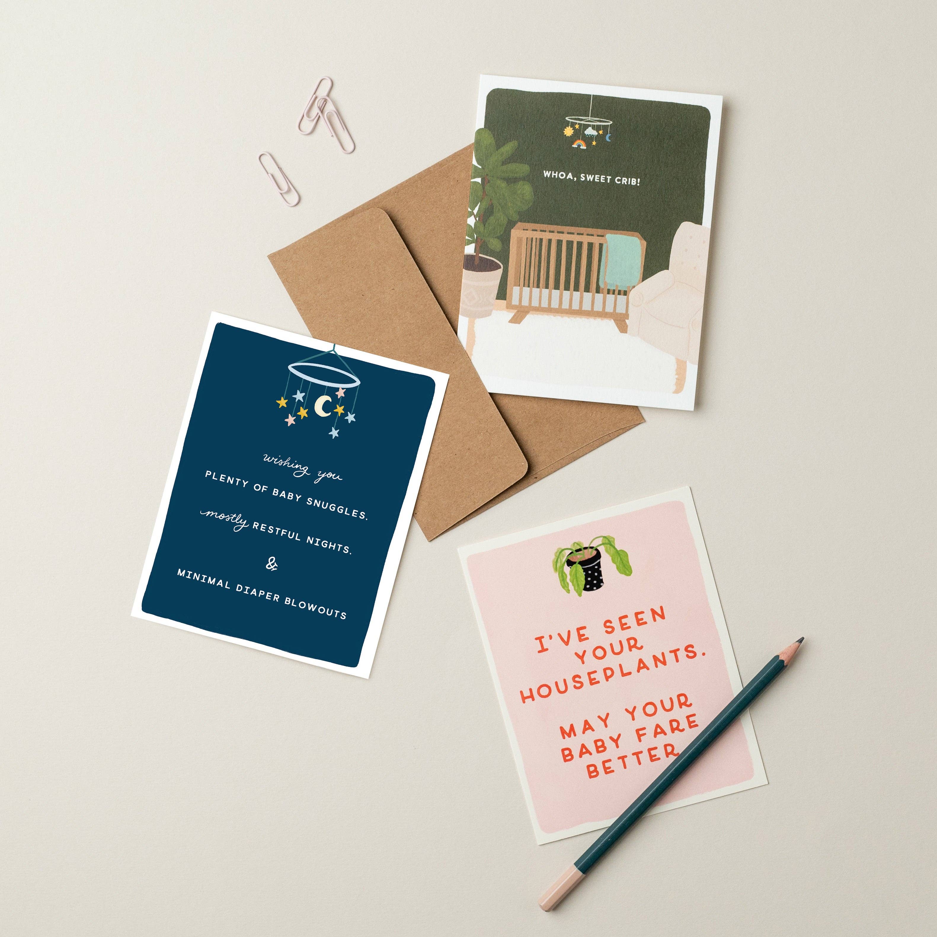 Slightly Stationery - Wholesale Baby Card - Better Than Your Houseplants | Funny Baby Shower Card1