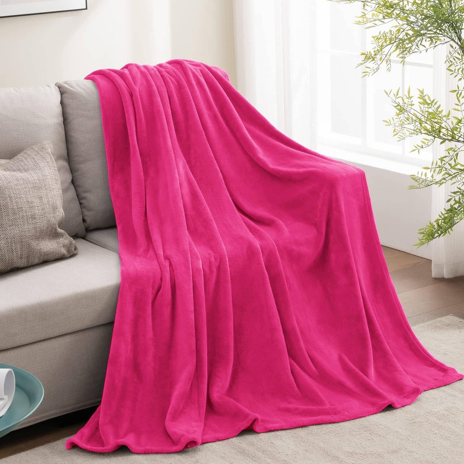 home mart goods – Manta para sofá por atacado – Manta de Cama Quente e Aconchegante em Rosa-Choque 50"x60"0