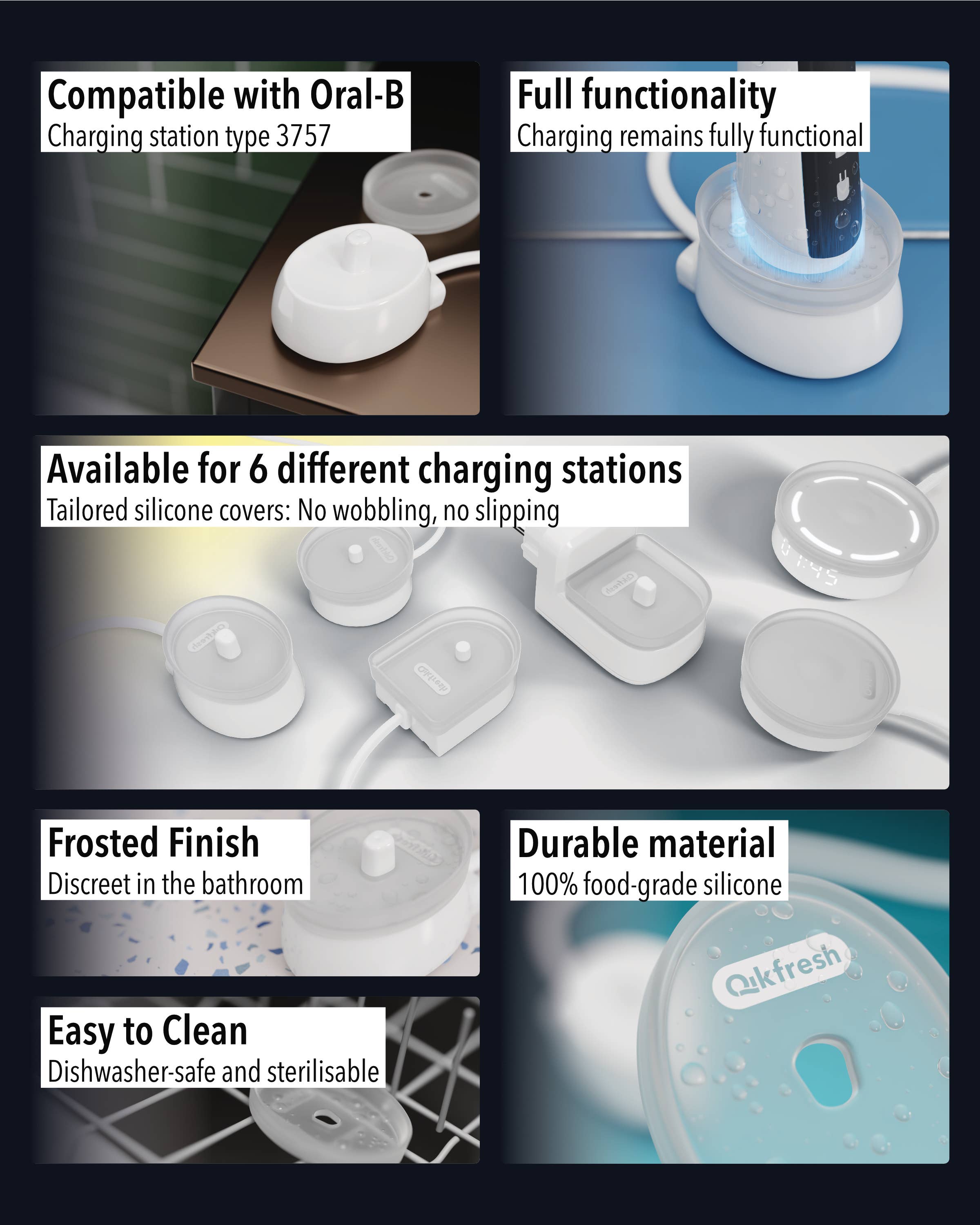Qikfresh - Wholesale Toothbrush Holder - Silicone case for electric toothbrush charging stations1