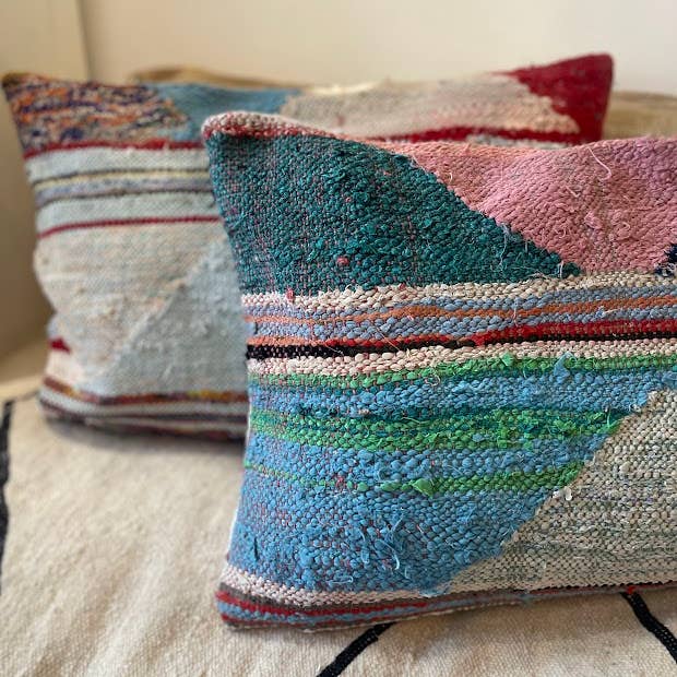 NOMAD BY LIV - Wholesale Throw/Decorative Pillow - Handmade Boucherouite Cushion - cover, colorful