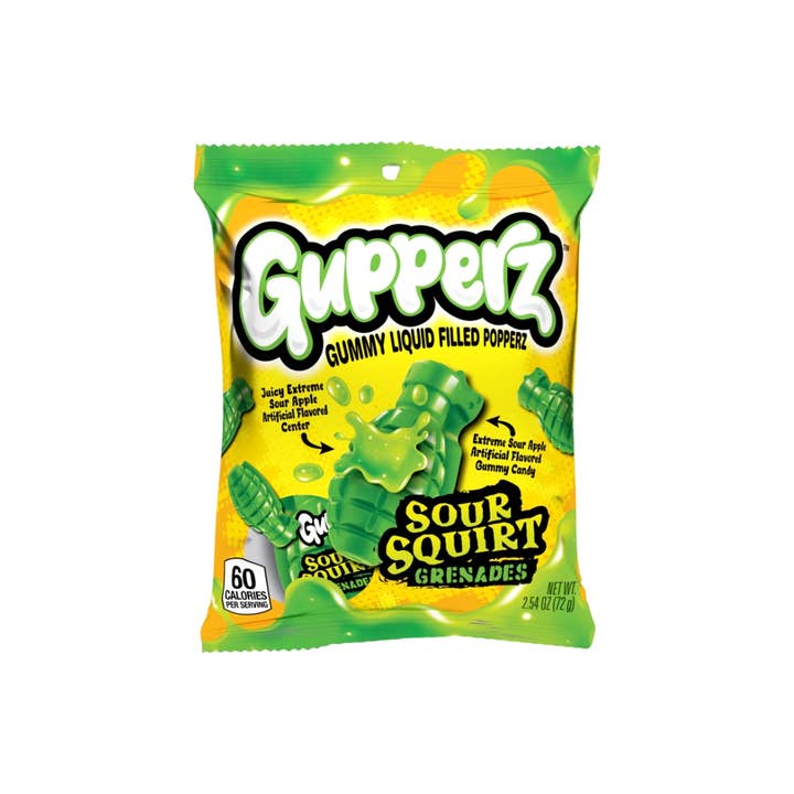 Gupperz Sour Squirt Grenades Peg Bag 12x72g pour la vente par CargoPirate