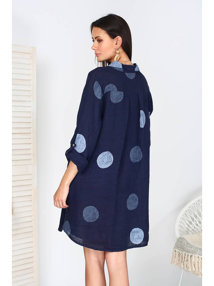 ORNELLA PARIS - Wholesale Dress - Women's - LEL-R197A linen dress