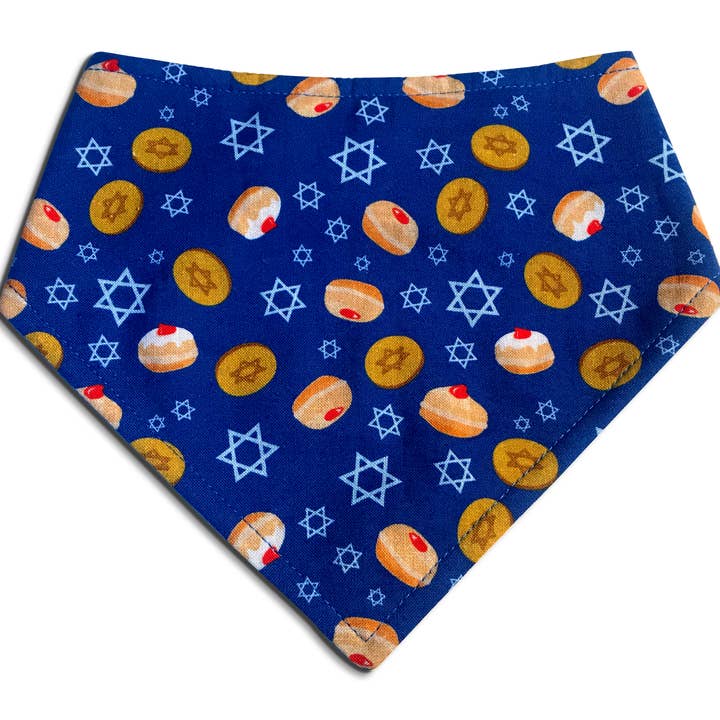 Jelly Donuts - Holiday Hanukkah Chanukah Jewish Snap Dog & Cat Bandana for wholesale by Very Vintage Designs