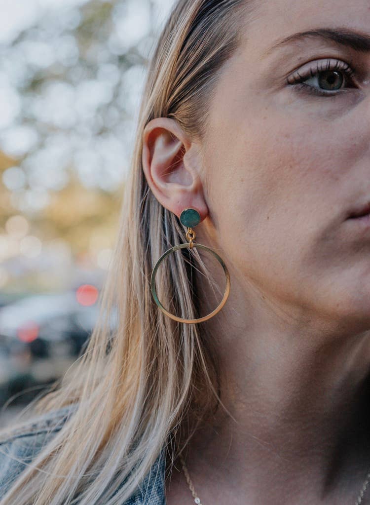 GeoMetricGem - Wholesale Dangle Earrings - Smith Earrings ~ 14K Gold Plated Sugilite3