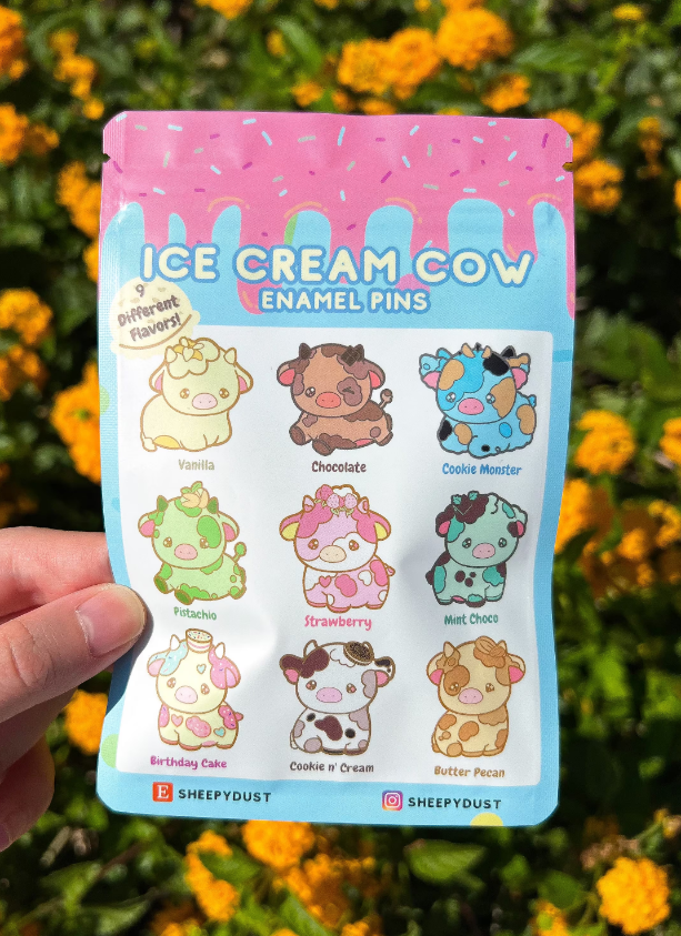 Sheepydust - Wholesale Lapel Pin/Button - Ice Cream Cow Mystery Pin Bag1