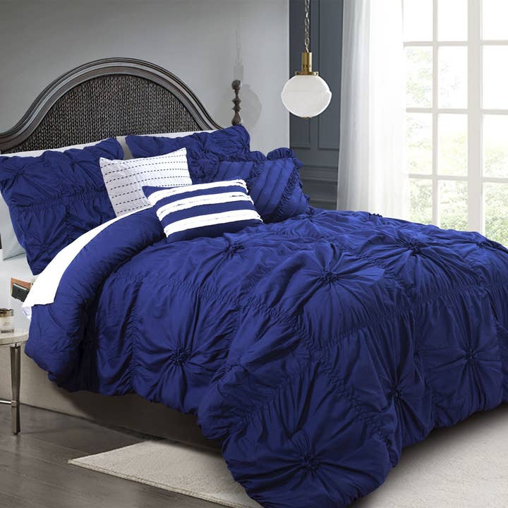 Elegant Comfort 12-Piece Amy Oversized Comforter Set - Includes 6-Piece Sheet Set with Double Sided Storage Pockets for wholesale by Elegant Comfort