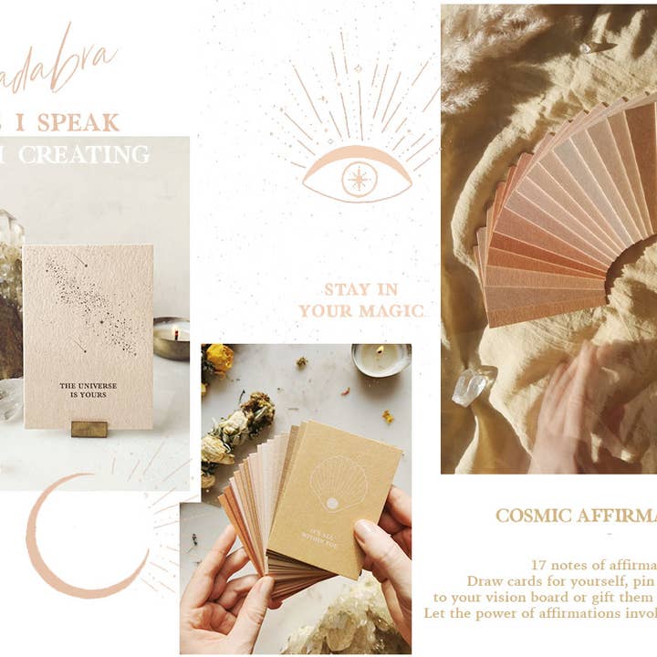 Anna Cosma - Wholesale Stationery/Notecard Set - COSMIC AFFIRMATIONS - CARD SET - 17 CARDS IN A SET - ORACLE