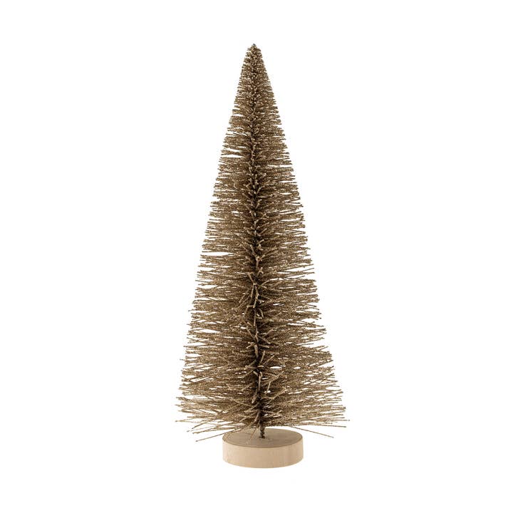 Tall Bottle Brush Tree S, Champagne Sparkle for wholesale by Indaba Trading