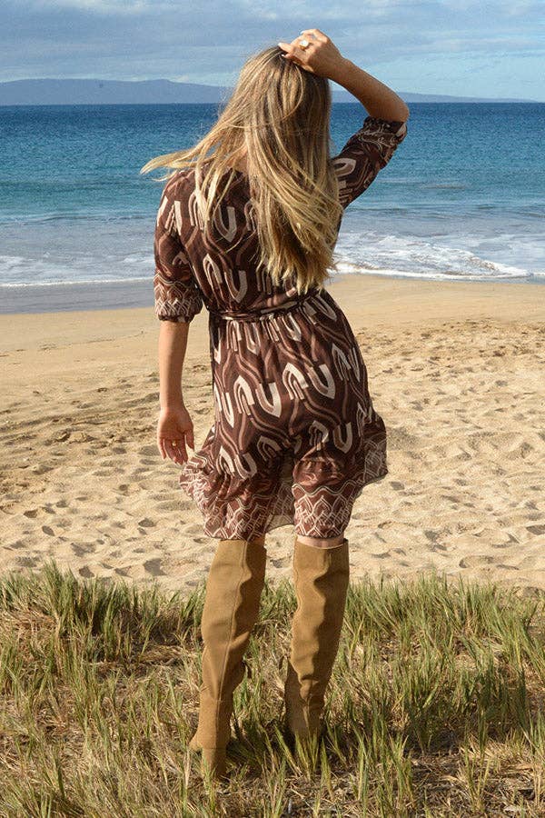 Ambiente - Wholesale Dress - Women's - V-NECK PRINT DRESS - D2023LA0248