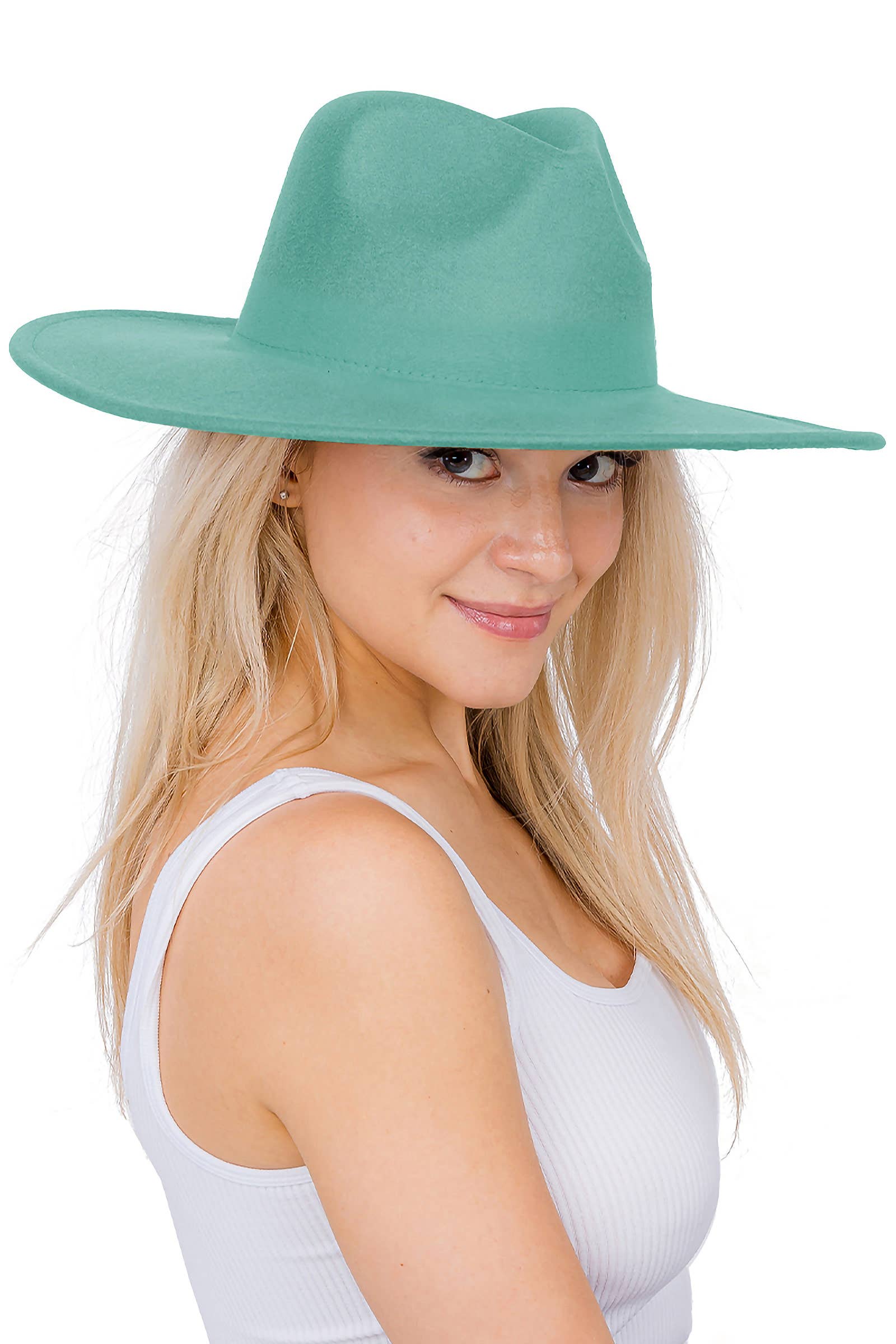 Cap Zone – Fedora - Mulher por atacado – Chapéu Rancher Cap Zone com Aba Larga, Reta e Lisa17