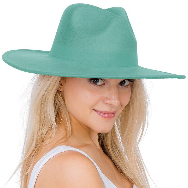 Cap Zone – Großhandel Fedora-Hut – Damen – Solider, schlichter Rancher-Hut mit breiter, flacher Krempe21