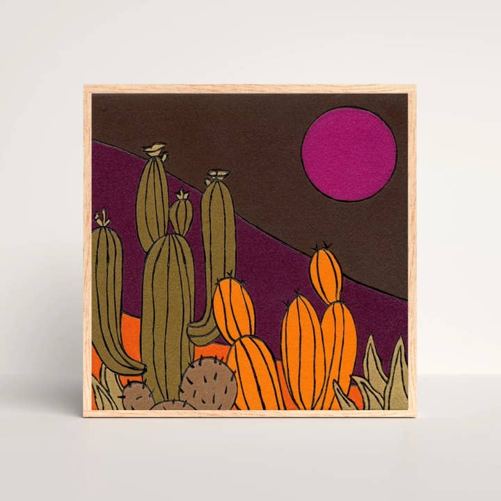 Desert Pastiche, 8x8 Inch Giclée Fine Art Print for wholesale by Backseat Window