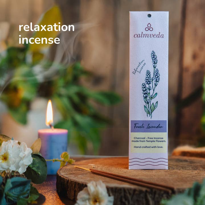 Calmveda Incense & Aromatherapy - Wholesale Incense - Fresh Lavender Charcoal free Incense Display set-10x12 Stick