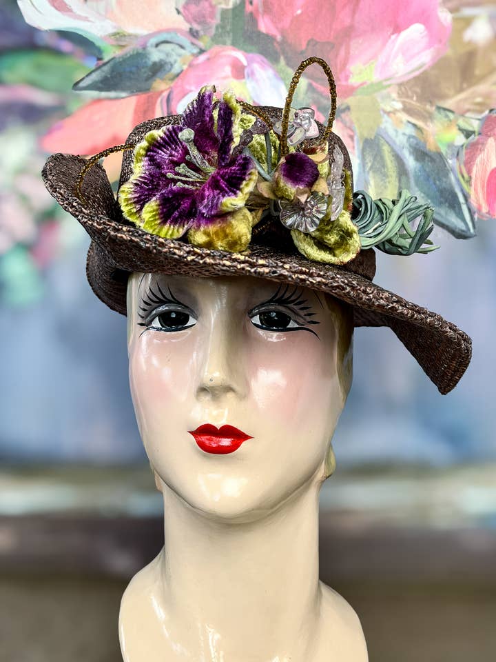 Hat, Fashion Accessory-Urban Cowgirl-Straw-OOAK-USA for wholesale by A Silk Purse