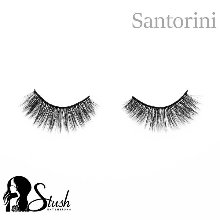 Pestañas postizas de visón sintético 3D de Santorini para venta al por mayor de Stush Extensions