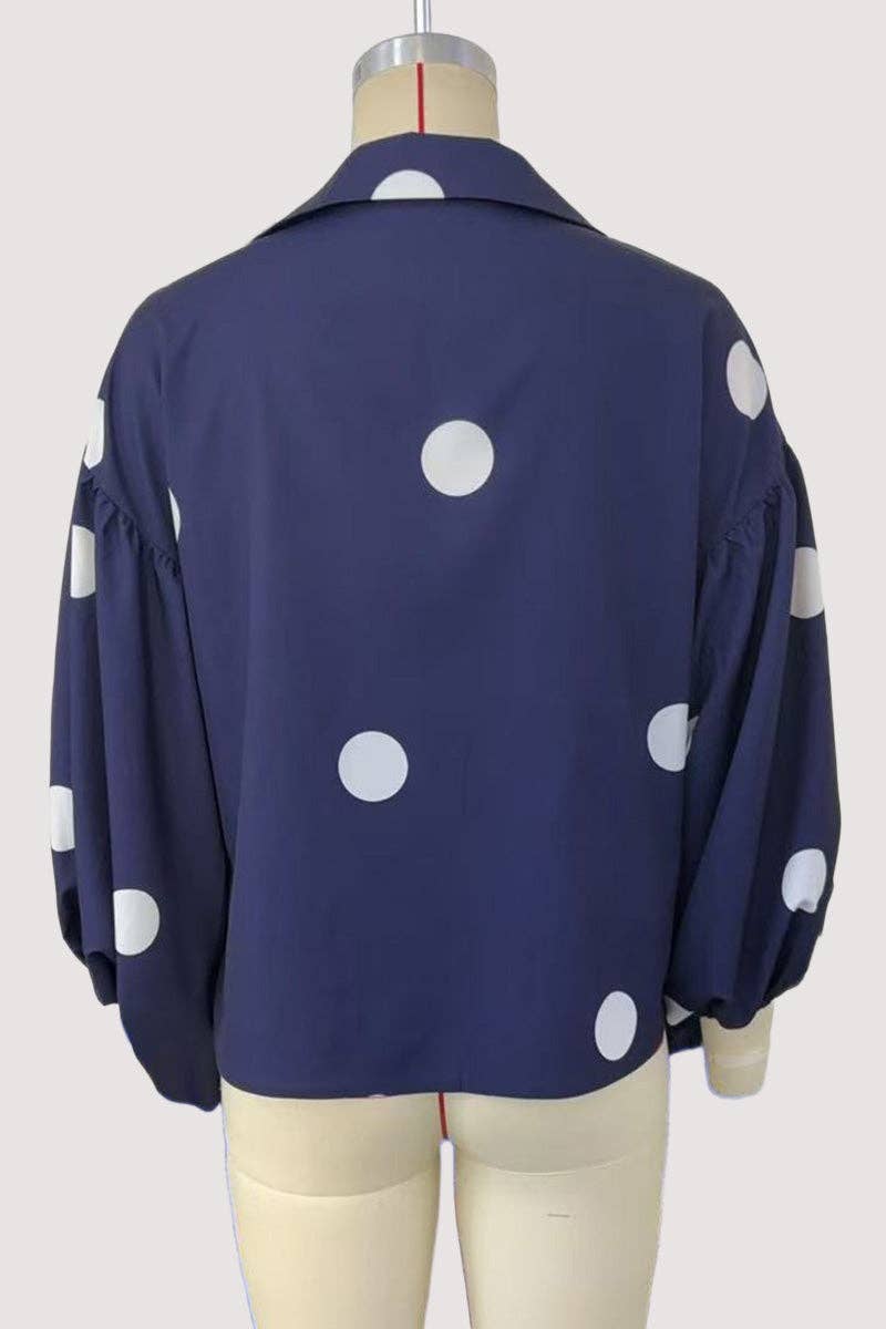 Mccolin - Vendita all'ingrosso Camicetta - Donna - Blusa a Pois con Scollo a V Profondo9