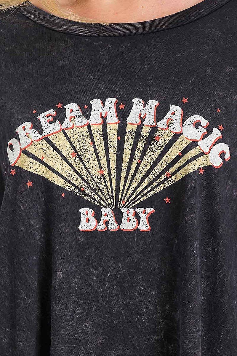 ROUSSEAU - Wholesale Screen Printed T-Shirt - Women's - MINERAL WASHED GRAPHIC PRINT  LOOSE FIT TOP4